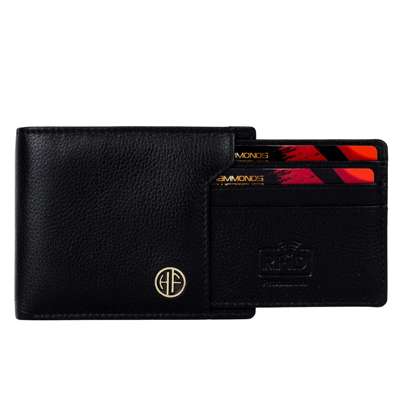 Чоловічий шкіряний гаманець Hammonds Flycatcher HF577 Black (Чорний)