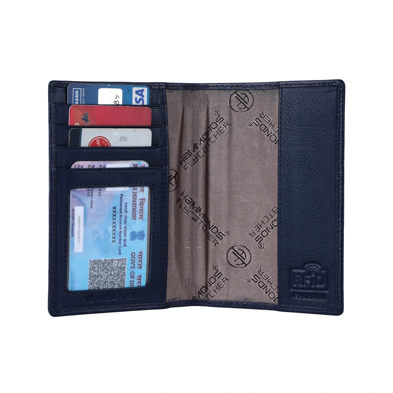 Шкіряна обкладинка для паспорта Hammonds Flycatcher PH602 Croc Blue (Синій)