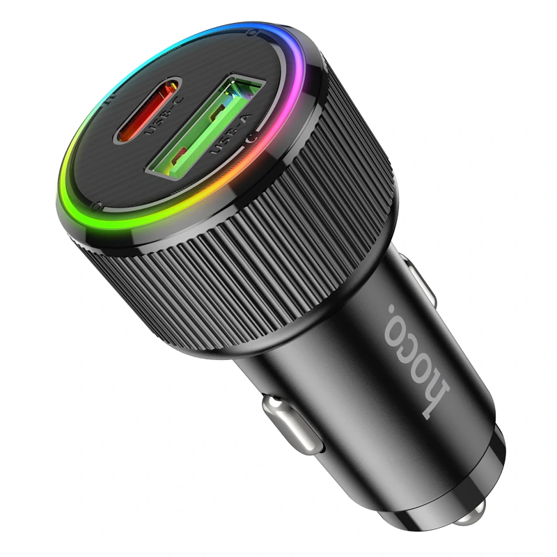 Автомобільний зарядний пристрій HOCO NZ14A Guerrero PD20W+QC3.0 car charger Black — фото 3