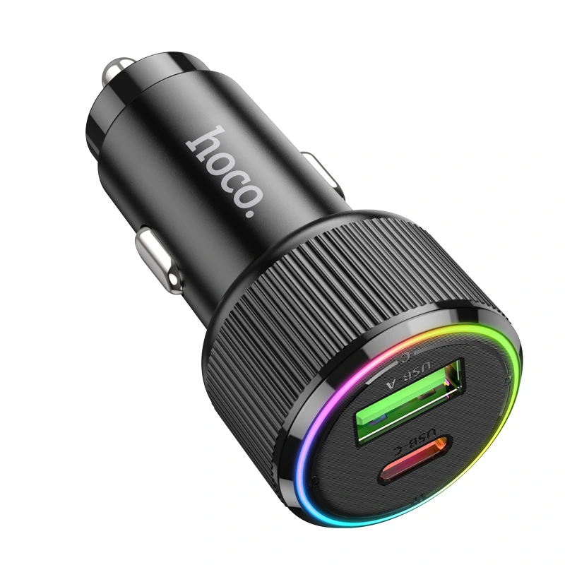 Автомобільний зарядний пристрій HOCO NZ14A Guerrero PD20W+QC3.0 car charger Black — фото 4