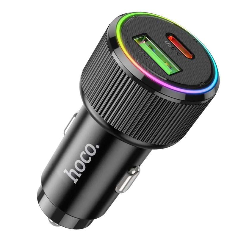 Автомобільний зарядний пристрій HOCO NZ14A Guerrero PD20W+QC3.0 car charger Black — фото 6