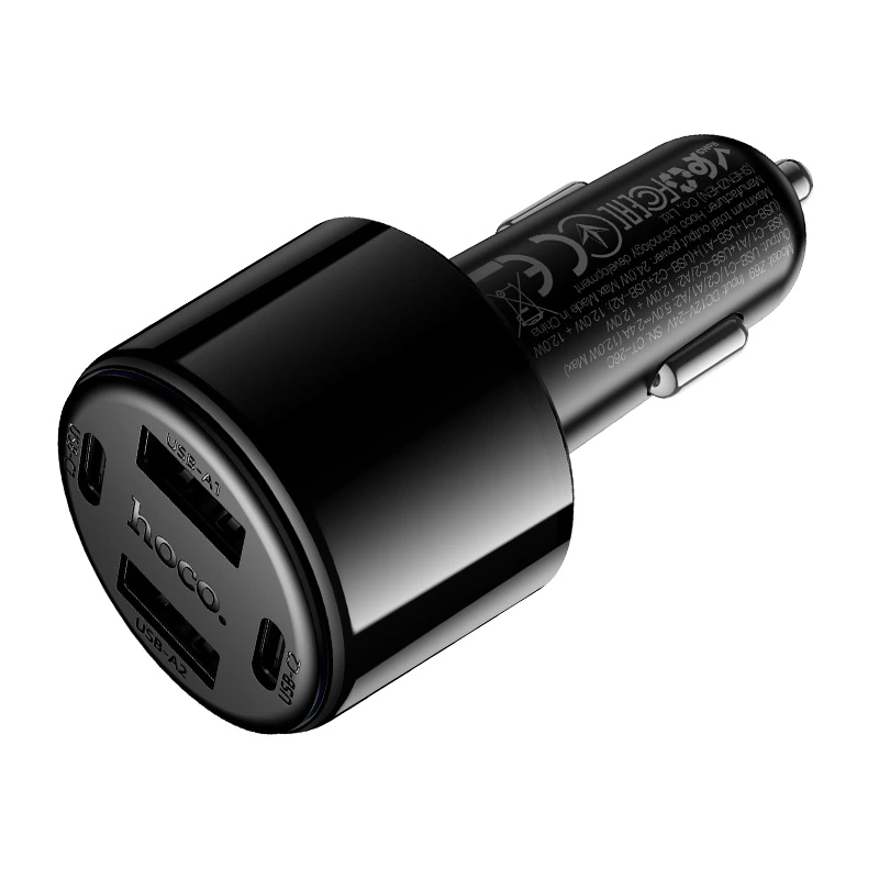 Автомобільний зарядний пристрій HOCO Z69 Vivido 24W(2C2A) car charger Black — фото 7