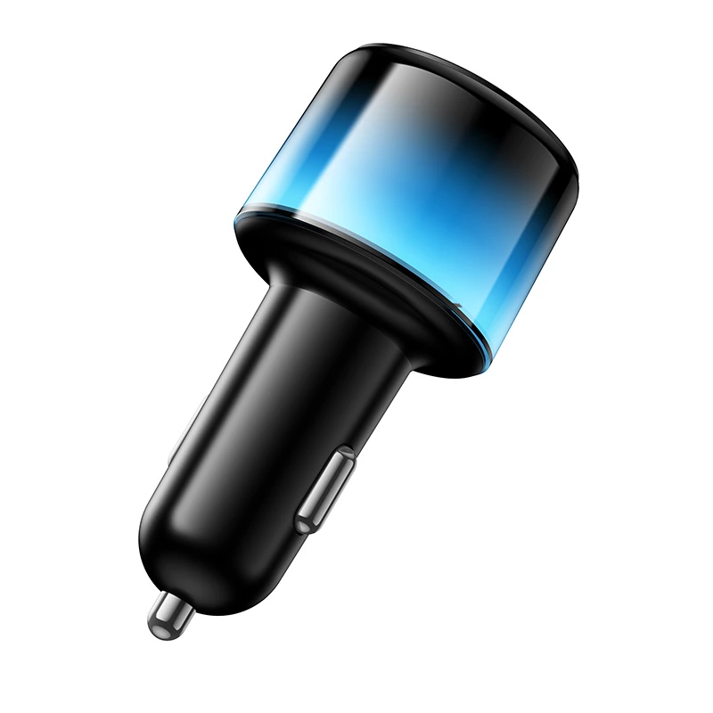 Автомобільний зарядний пристрій HOCO Z69B Vivido PD57W(2C1A) car charger with digital display Black — фото 4