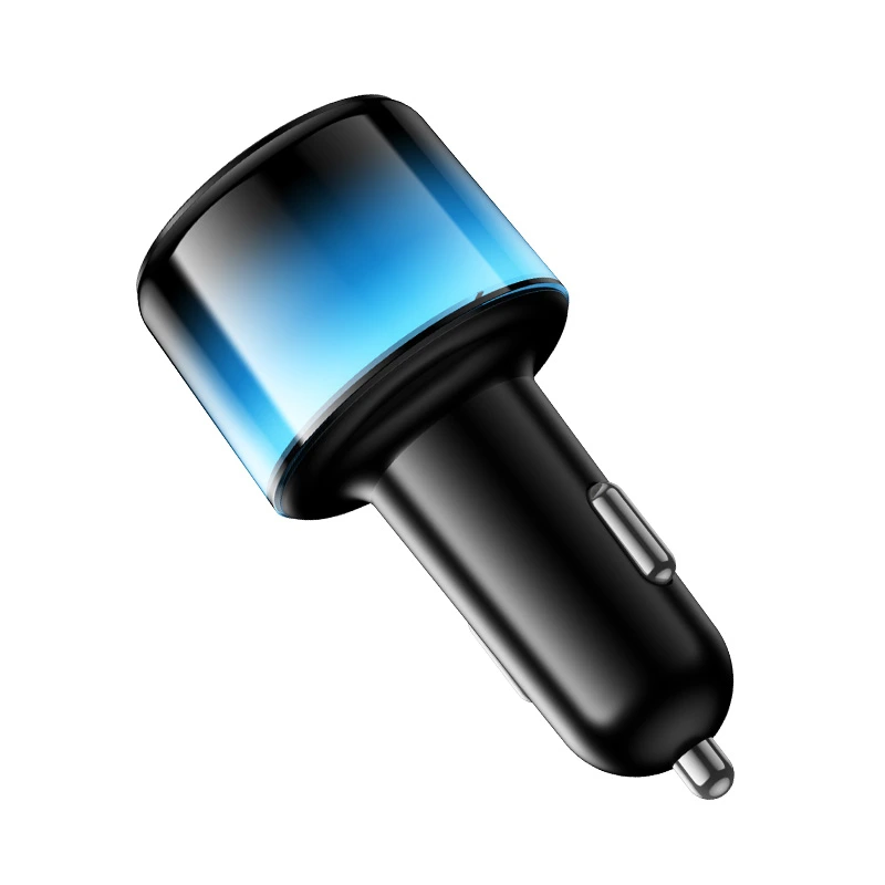 Автомобільний зарядний пристрій HOCO Z69B Vivido PD57W(2C1A) car charger with digital display Black — фото 6