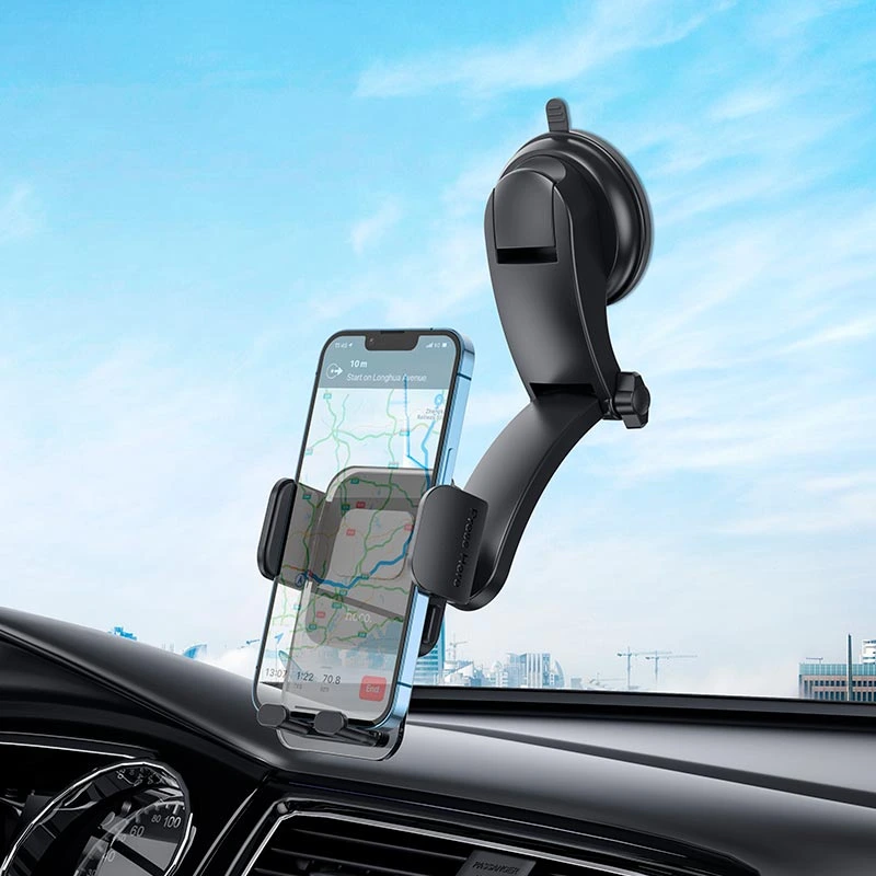 Автотримач для телефона HOCO CA118 Delicate press type center console car holder Space Black — фото 5