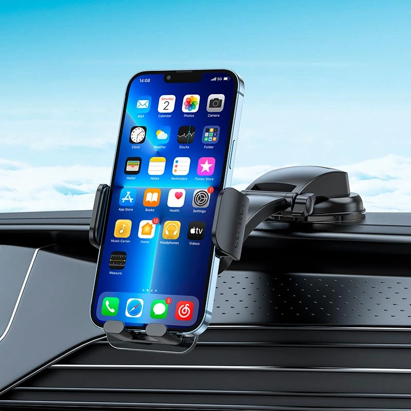 Автотримач для телефона HOCO CA118 Delicate press type center console car holder Space Black — фото 6