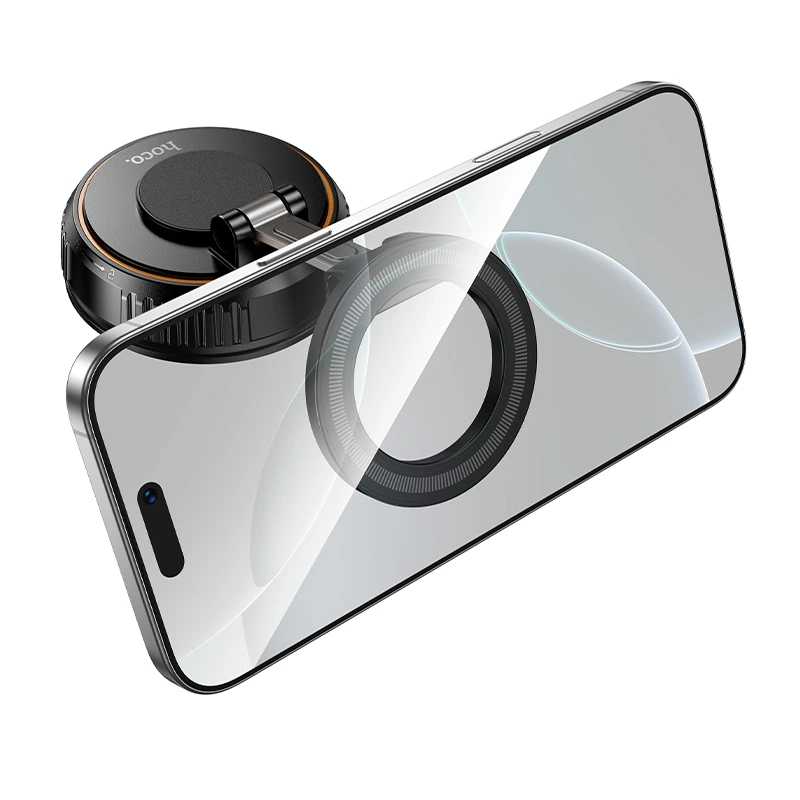 Автотримач для телефона HOCO H105 Journey magnetic car holder with suction cup(multi-scene) Black Orange — фото 3