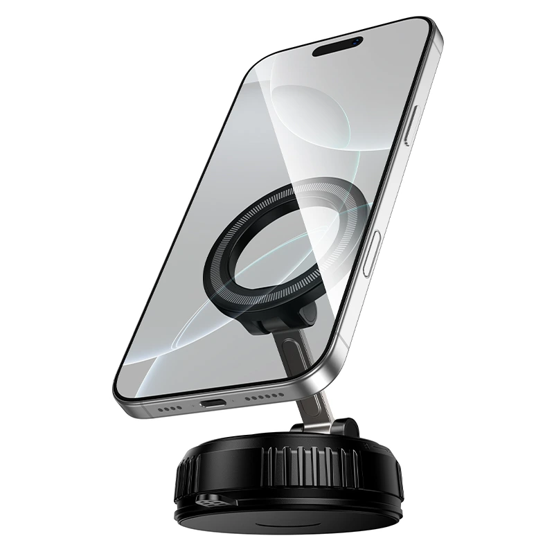 Автотримач для телефона HOCO H105 Journey magnetic car holder with suction cup(multi-scene) Black Orange — фото 4