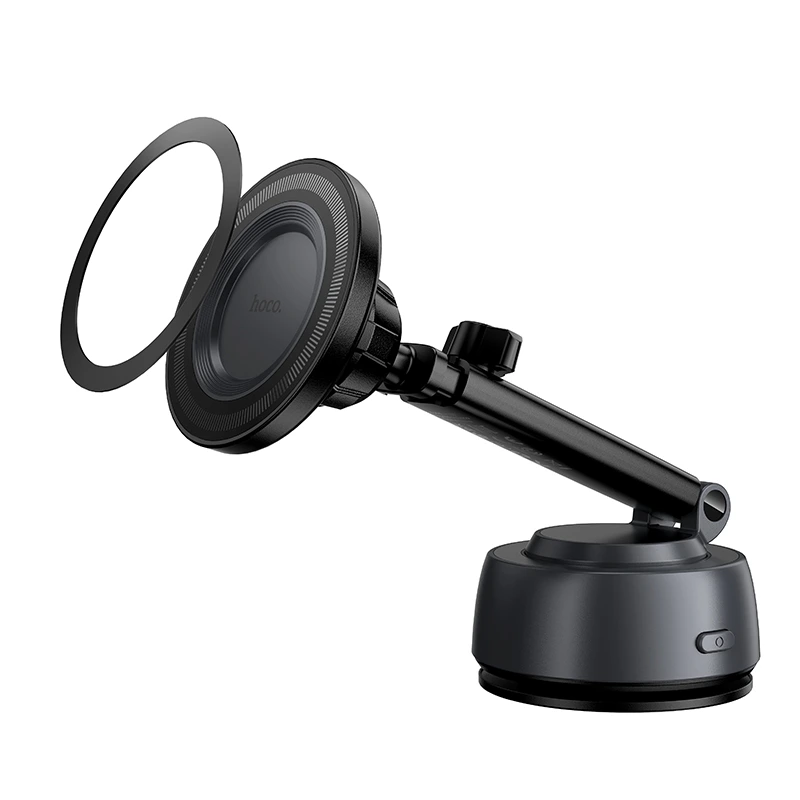 Автотримач для телефона HOCO H107 Carte electric suction cup magnetic car holder(multi-scene) black metal grey — фото 5
