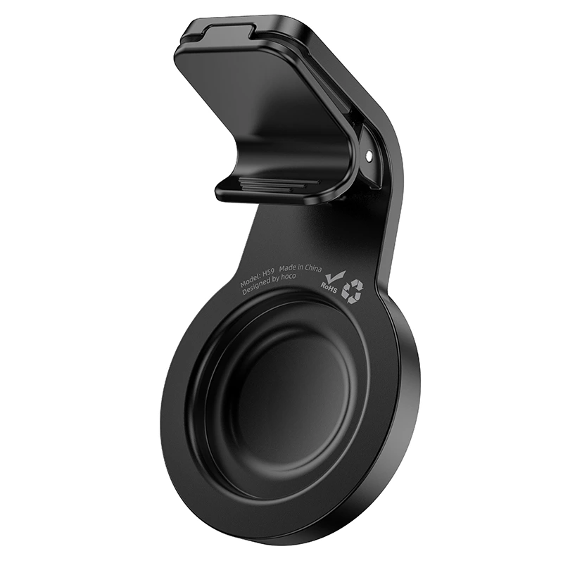 Автотримач для телефона HOCO H59 Show ring magnetic car holder (L air outlet) Black Metal Gray — фото 7
