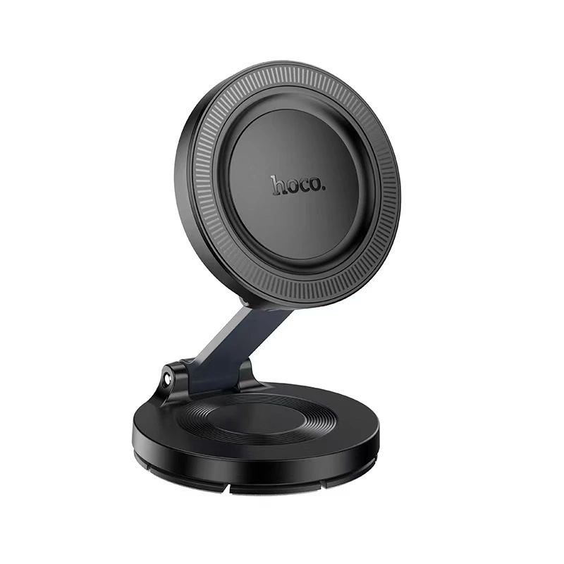 Автотримач для телефона HOCO H61 Show folding ring magnetic car holder (dashboard) Black Metal Gray — фото 3