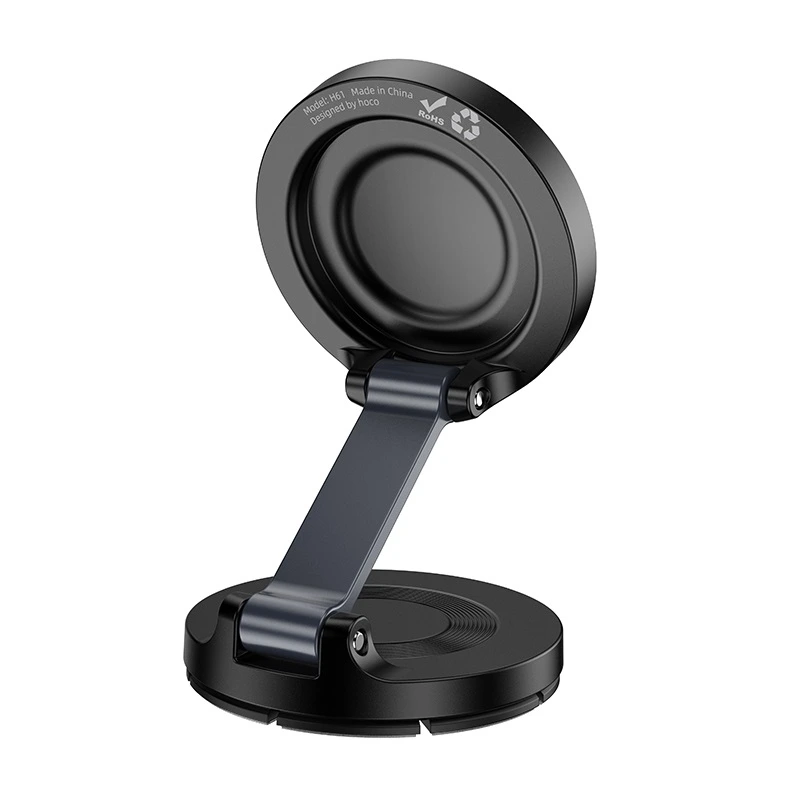 Автотримач для телефона HOCO H61 Show folding ring magnetic car holder (dashboard) Black Metal Gray — фото 6