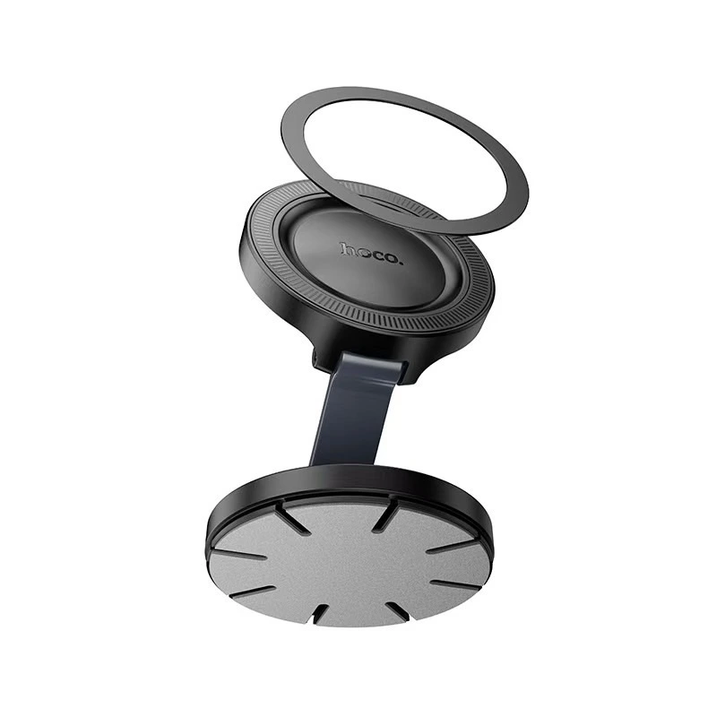 Автотримач для телефона HOCO H61 Show folding ring magnetic car holder (dashboard) Black Metal Gray — фото 7