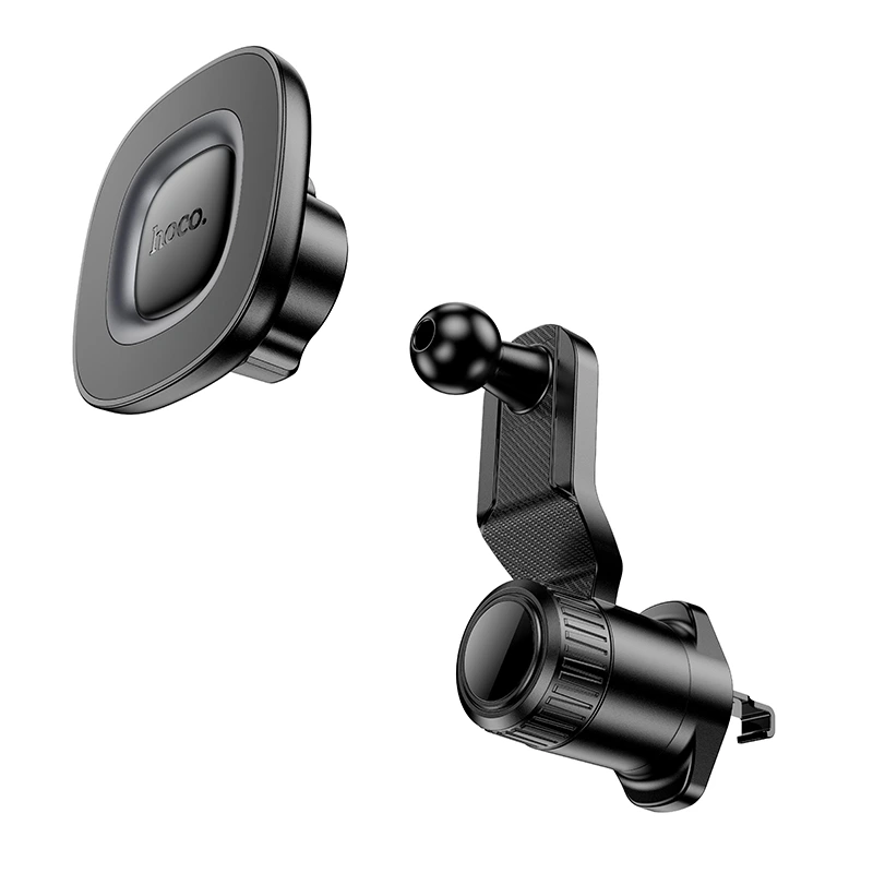 Автотримач для телефона HOCO H74 Crown ring magnetic car holder(air outlet) Black Metal Gray — фото 4