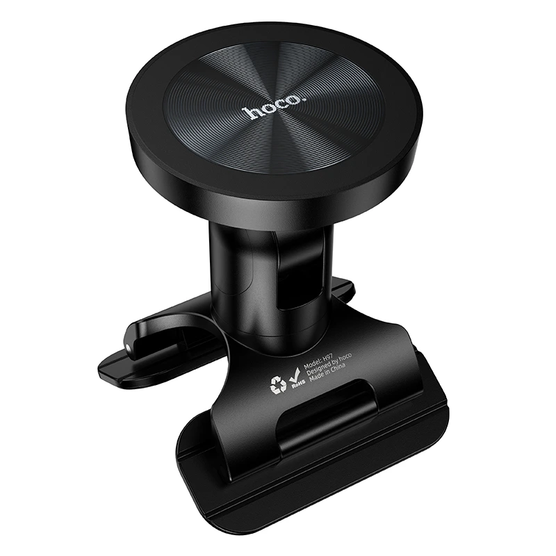 Автотримач для телефона HOCO H97 Eminent Ring Magnetic Car holder(center console) Black — фото 6