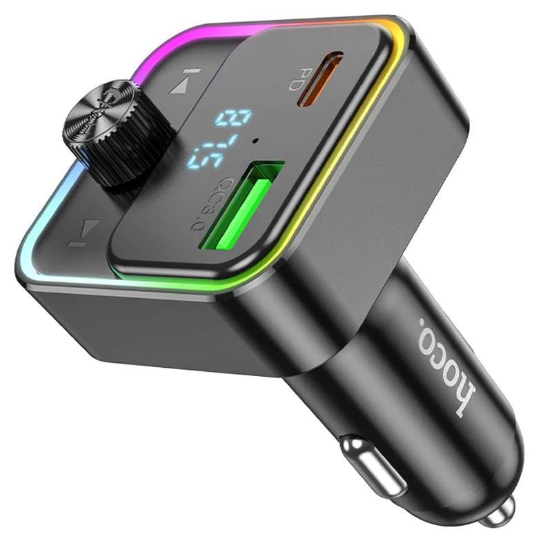 АЗП FM модулятор Hoco E81 Fantasy PD30W+QC3.0 (1USB-A/1C) Black