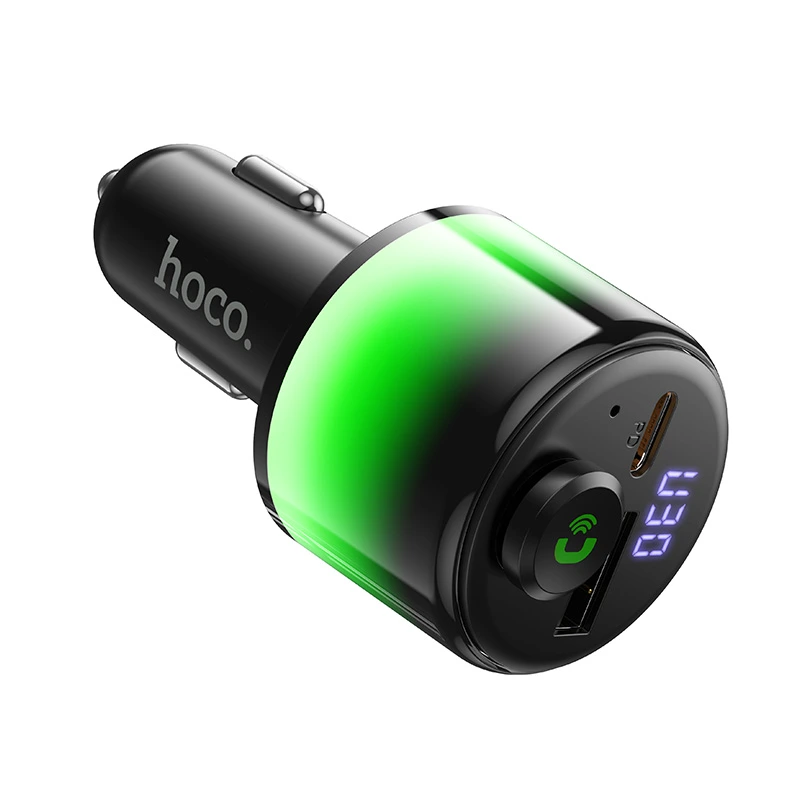 АЗП з FM-модулятором HOCO E166 Path 42W(1A1C) car BT FM transmitter Black — фото 3