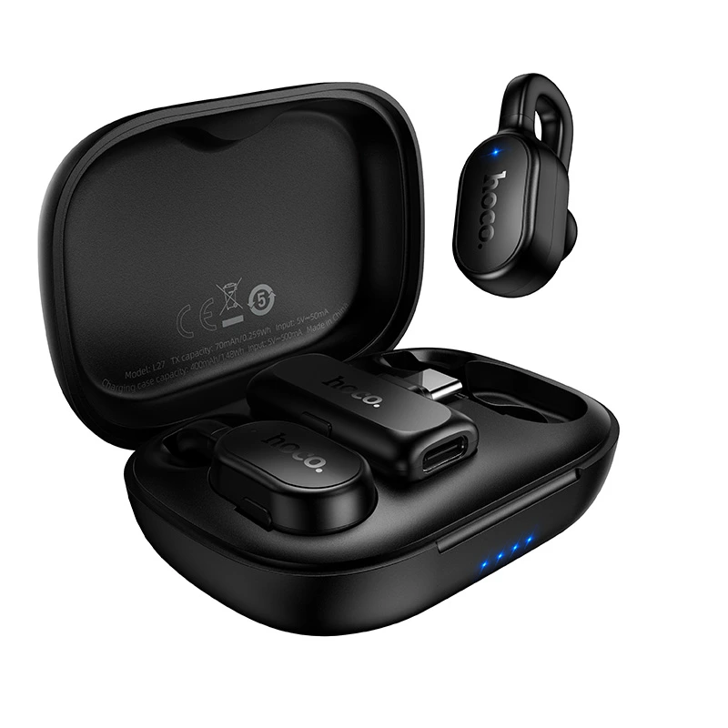 Бездротова мікрофонна система HOCO L27 Ice hidden wireless microphone  (Type-C) Black — фото 3