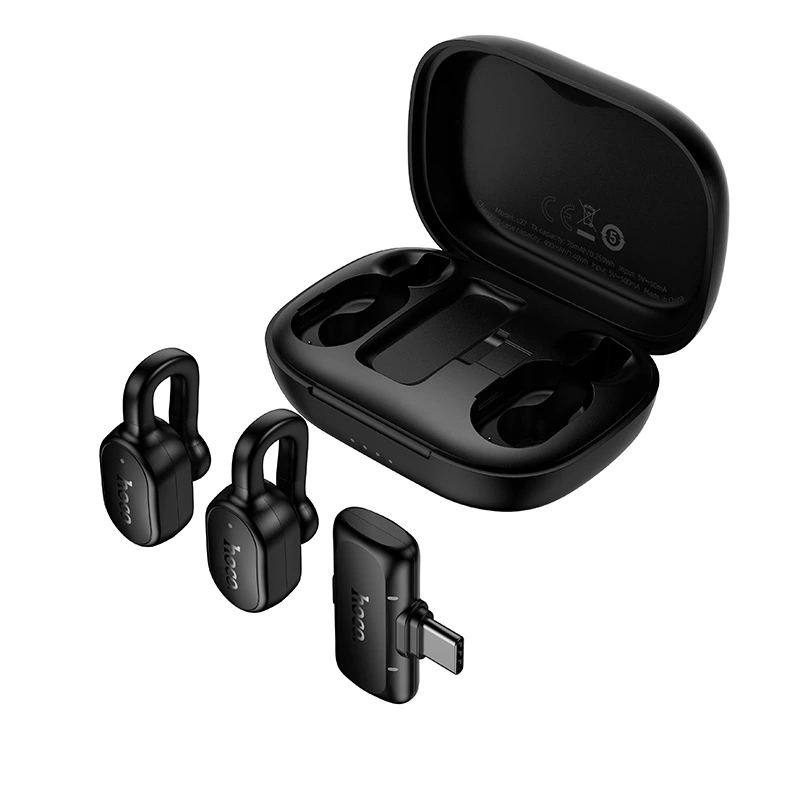 Бездротова мікрофонна система HOCO L27 Ice hidden wireless microphone  (Type-C) Black — фото 4
