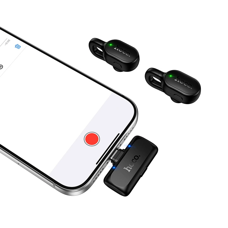 Бездротова мікрофонна система HOCO L27 Ice hidden wireless microphone  (Type-C) Black — фото 6