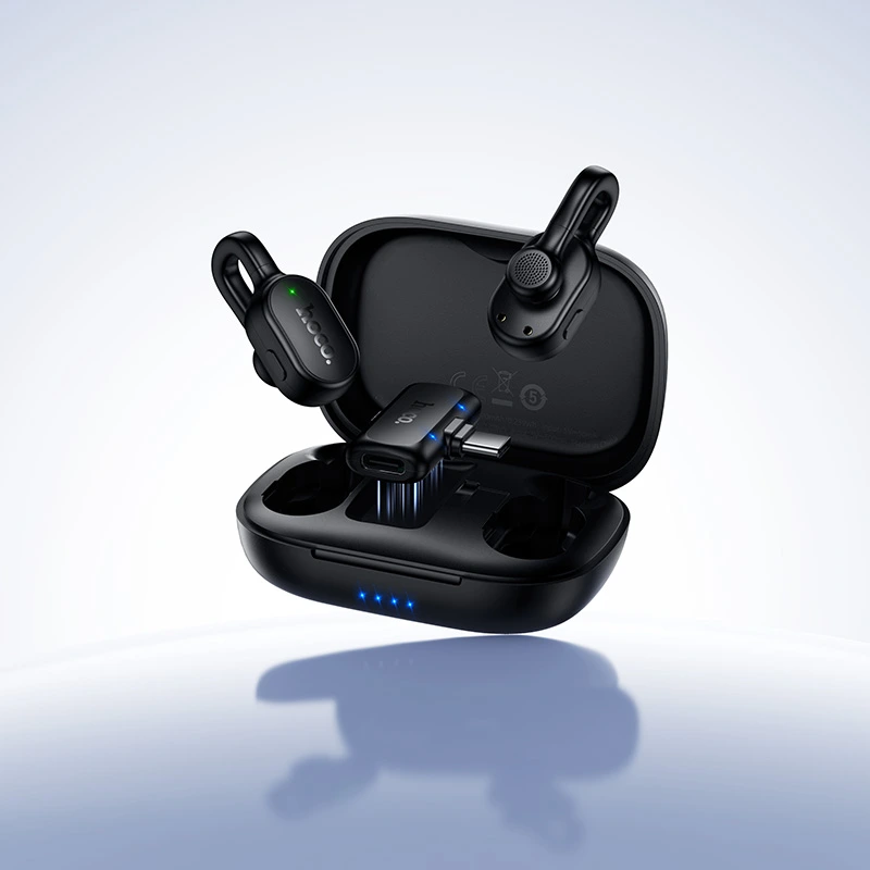 Бездротова мікрофонна система HOCO L27 Ice hidden wireless microphone  (Type-C) Black — фото 9