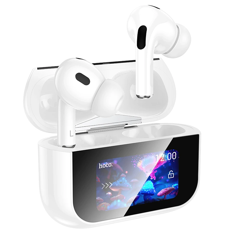 Бездротові навушники HOCO EW79 Bright true wireless ANC touch screen BT headset White — фото 3