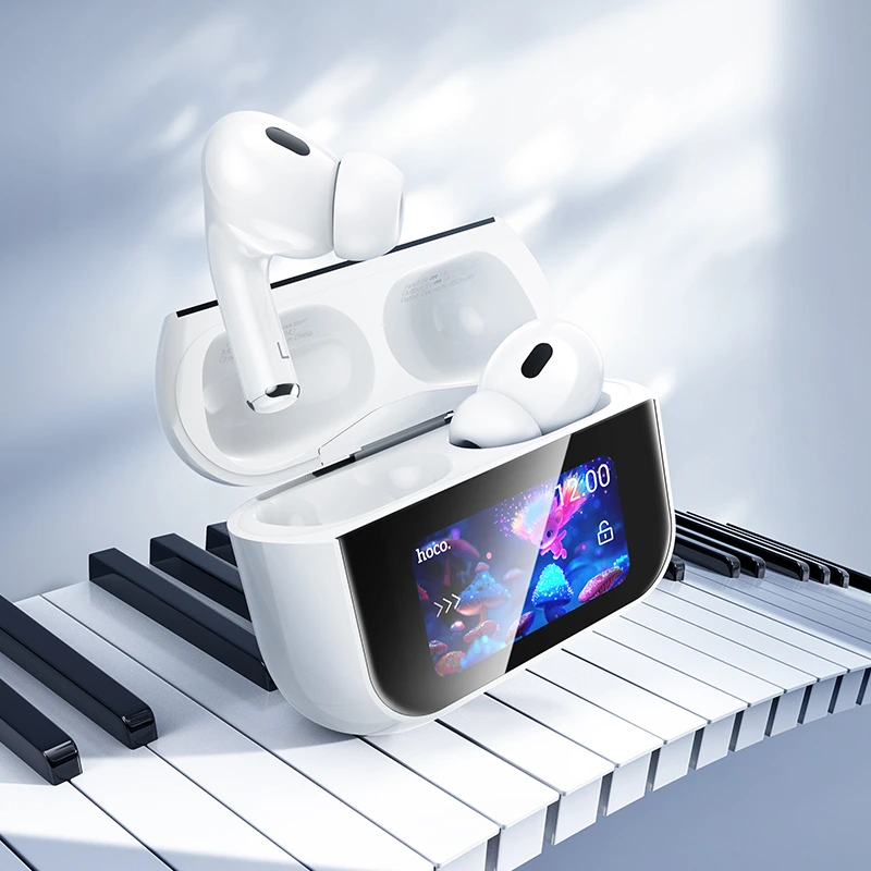 Бездротові навушники HOCO EW79 Bright true wireless ANC touch screen BT headset White — фото 8