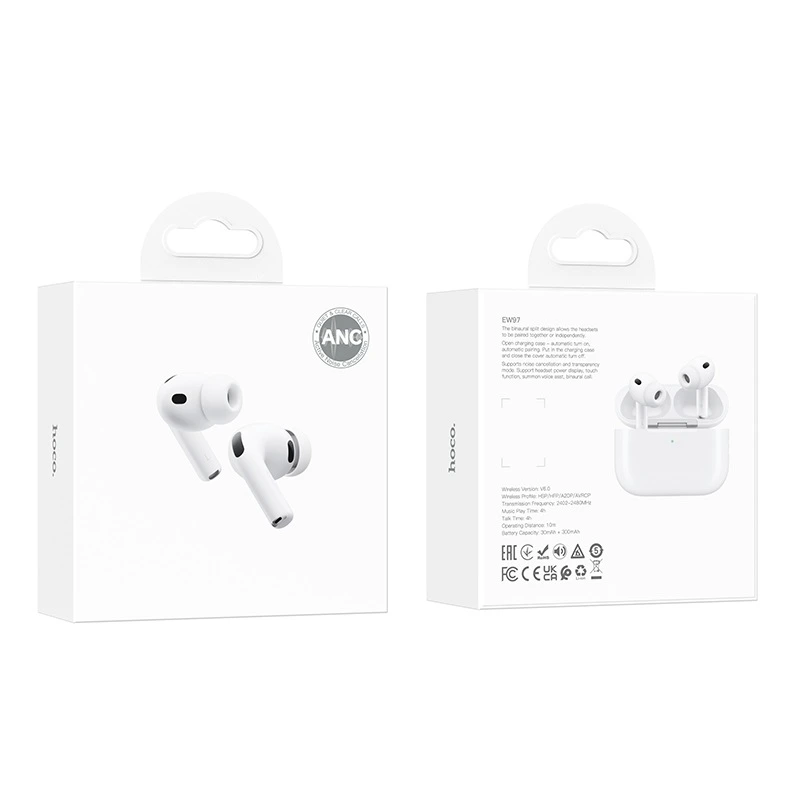 Бездротові навушники HOCO EW97 True wireless ANC noise reduction BT headset White