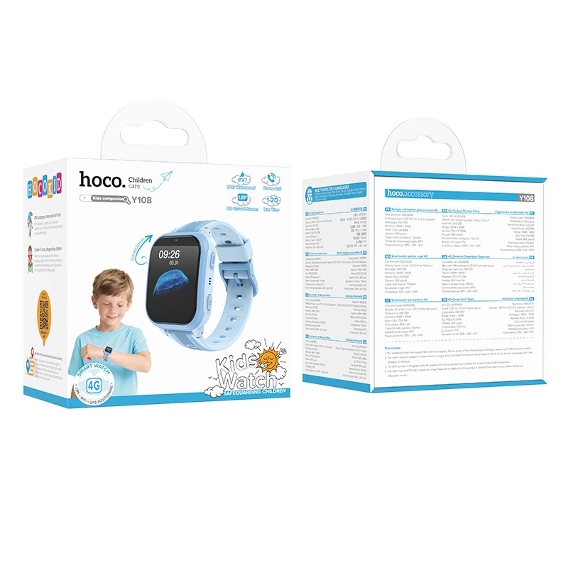 Дитячий смарт-годинник HOCO Y108 4G children phone-watch Blue
