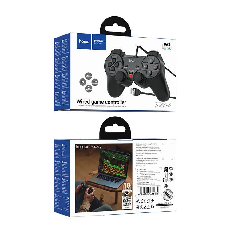 Геймпад дротовий HOCO GA3 Fast link wired game controller Black