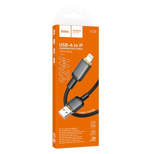 Кабель HOCO X128 Benefit charging data cable iP Black — фото 5