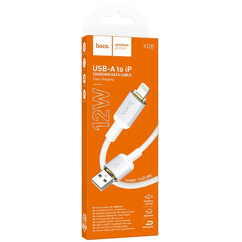 Кабель HOCO X128 Benefit charging data cable iP White — фото 4