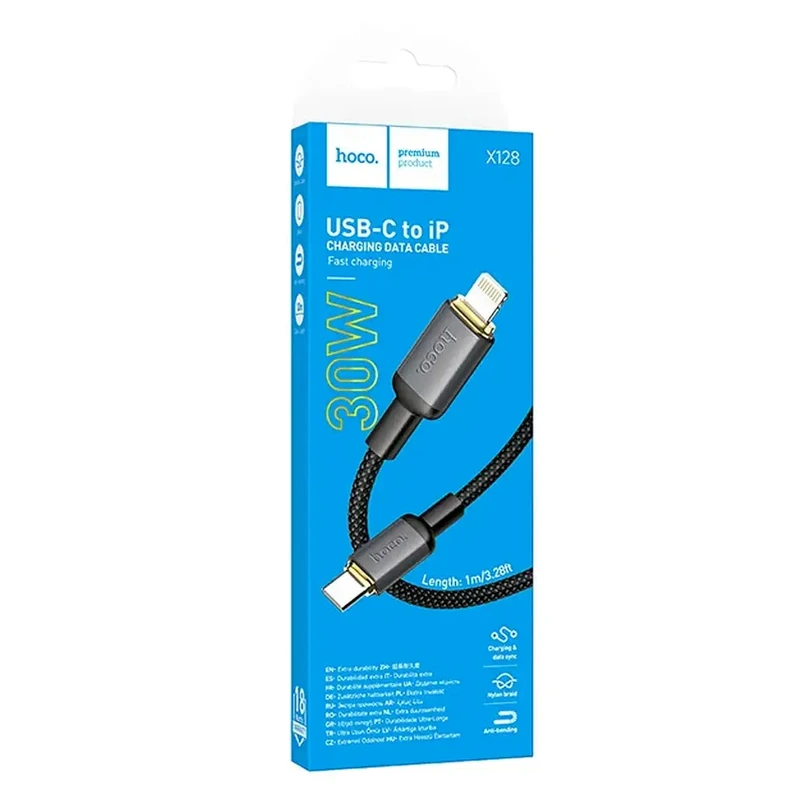 Кабель HOCO X128 Benefit PD30W charging data cable iP Black — фото 4