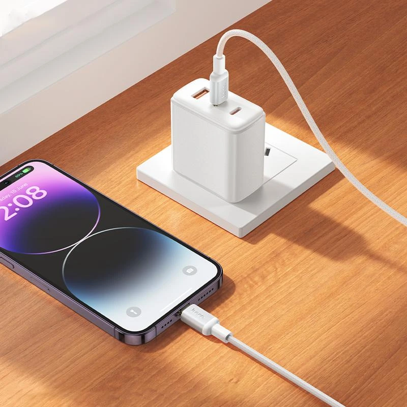 Кабель HOCO X128 Benefit PD30W charging data cable iP White — фото 5