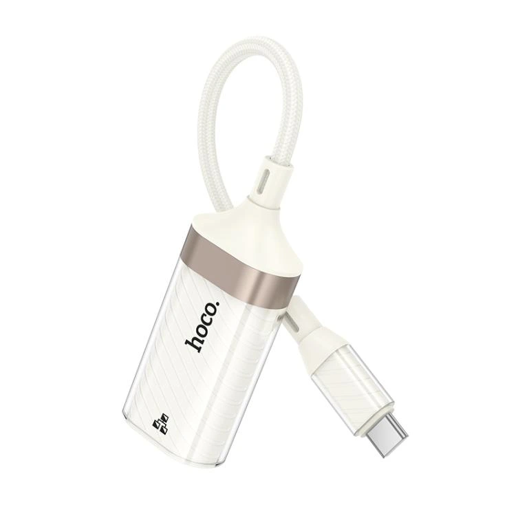 Кабель-перехідник HOCO UA41 UA41B Crystal Type-C ethernet adapter(100 mbps) apricot — фото 3