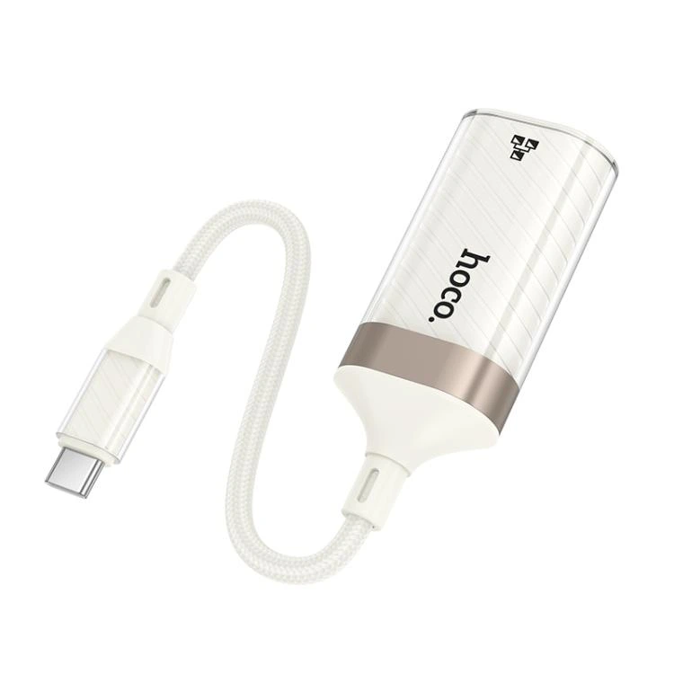 Кабель-перехідник HOCO UA41 UA41B Crystal Type-C ethernet adapter(100 mbps) apricot — фото 4