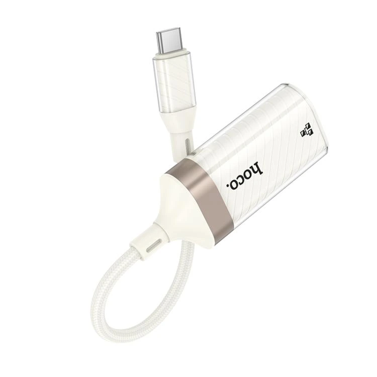 Кабель-перехідник HOCO UA41 UA41B Crystal Type-C ethernet adapter(100 mbps) apricot — фото 6