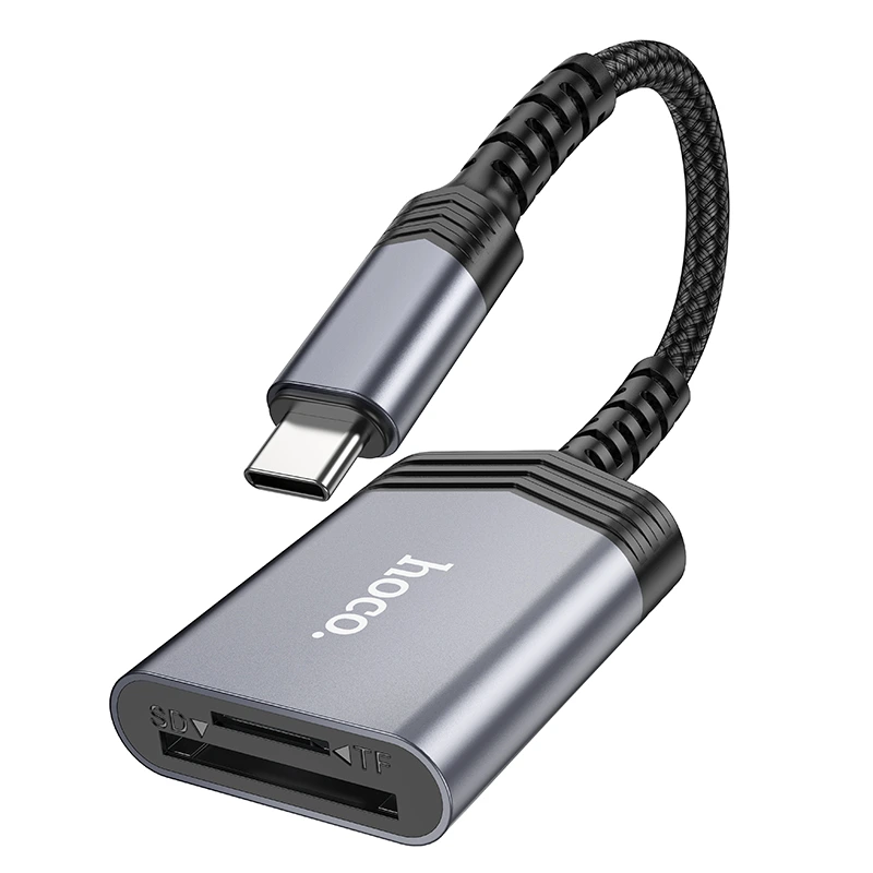 Кардрідер HOCO UA25 2-in-1 card reader Type-C Metal Gray — фото 4