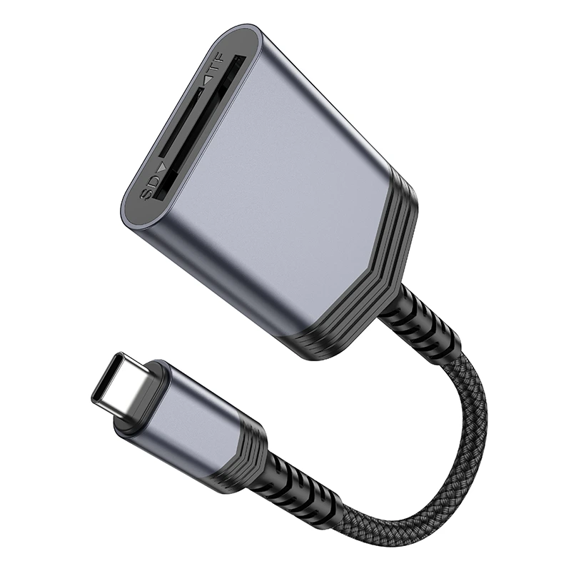 Кардрідер HOCO UA25 2-in-1 card reader Type-C Metal Gray — фото 6