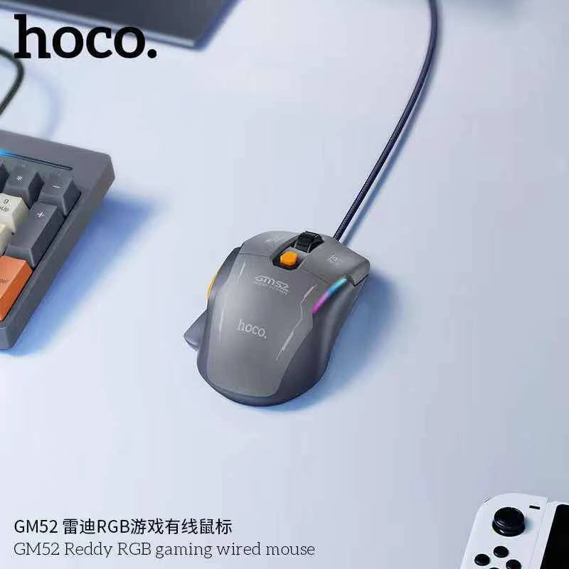 Маніпулятор миша HOCO GM52 Reddy RGB gaming wired mouse Black — фото 8