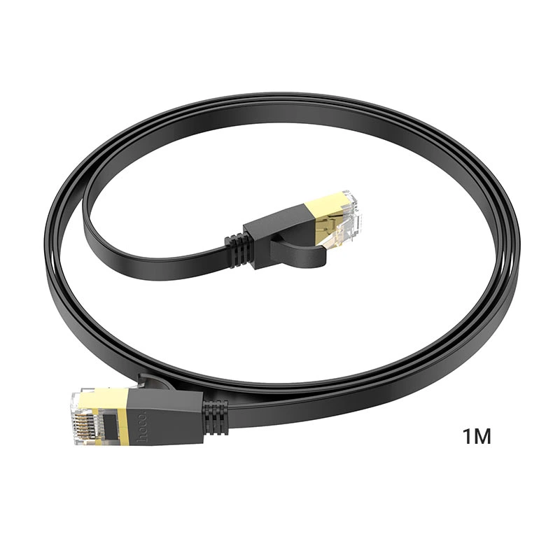 Мережевий кабель HOCO US07 General pure copper flat network cable(L=1M) Black