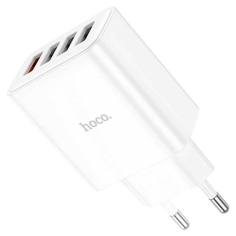 Мережевий зарядний пристрій HOCO C102A Fuerza QC3.0 four-port charger 18W White — фото 5