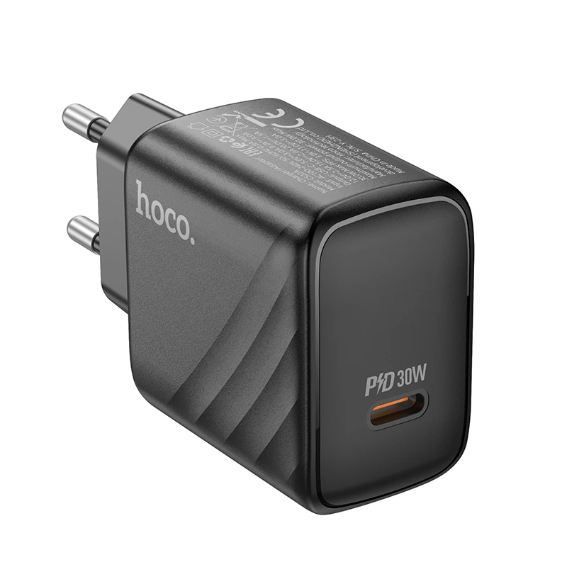 Мережевий зарядний пристрій HOCO CS22A Value single port PD30W charger Black — фото 3