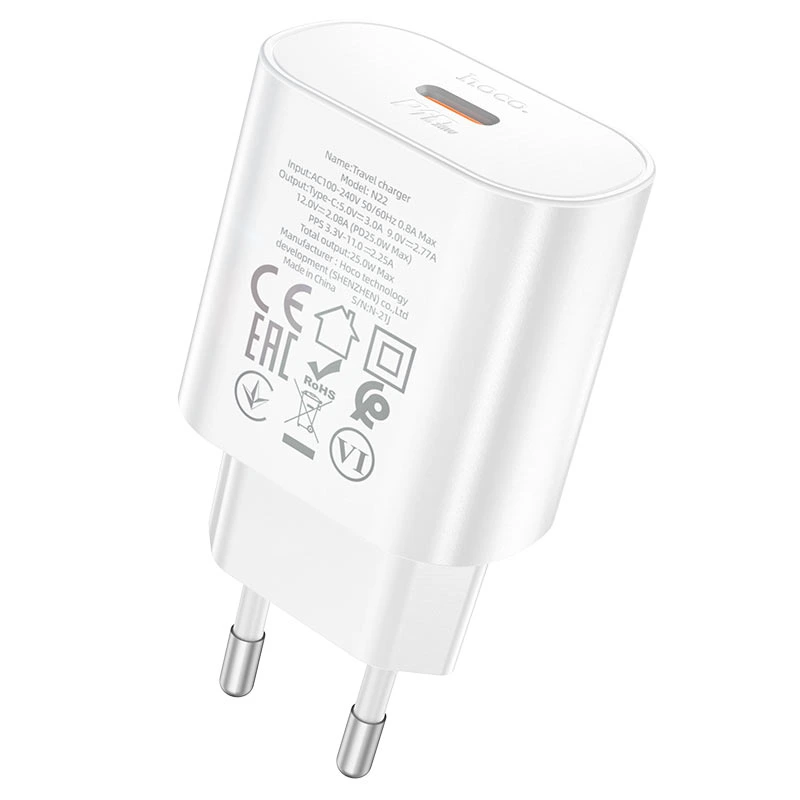 Мережевий зарядний пристрій HOCO N22 Jetta PD25W charger White — фото 5