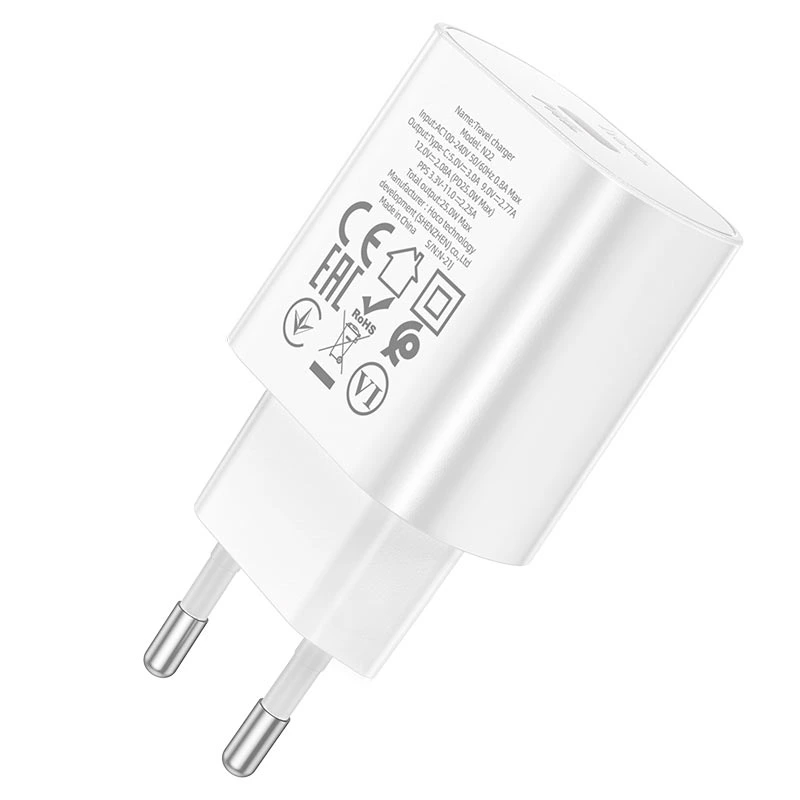 Мережевий зарядний пристрій HOCO N22 Jetta PD25W charger White — фото 6