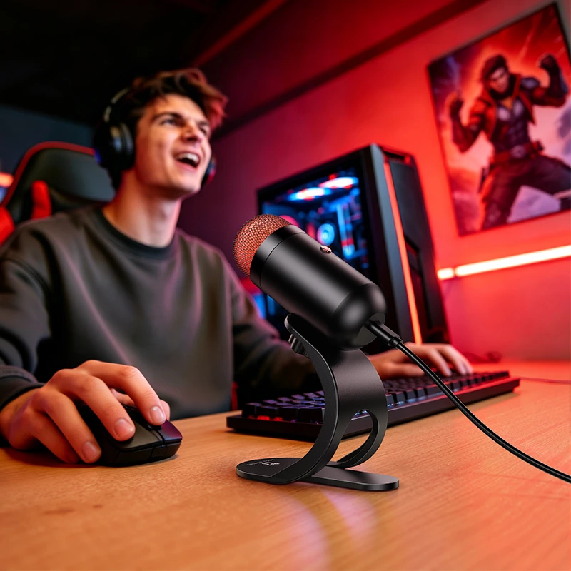 Мікрофон настільний HOCO L50 Profit PC gaming microphone Black — фото 8