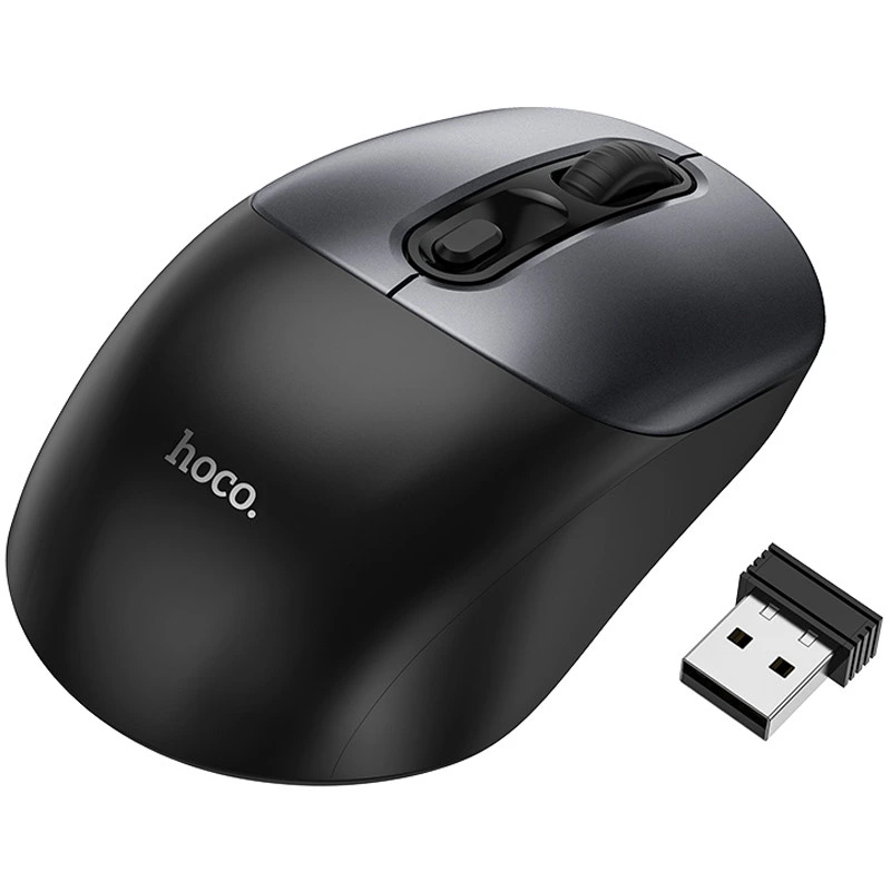 Миша бездротова Hoco GM28 2.4G Black / Metal gray