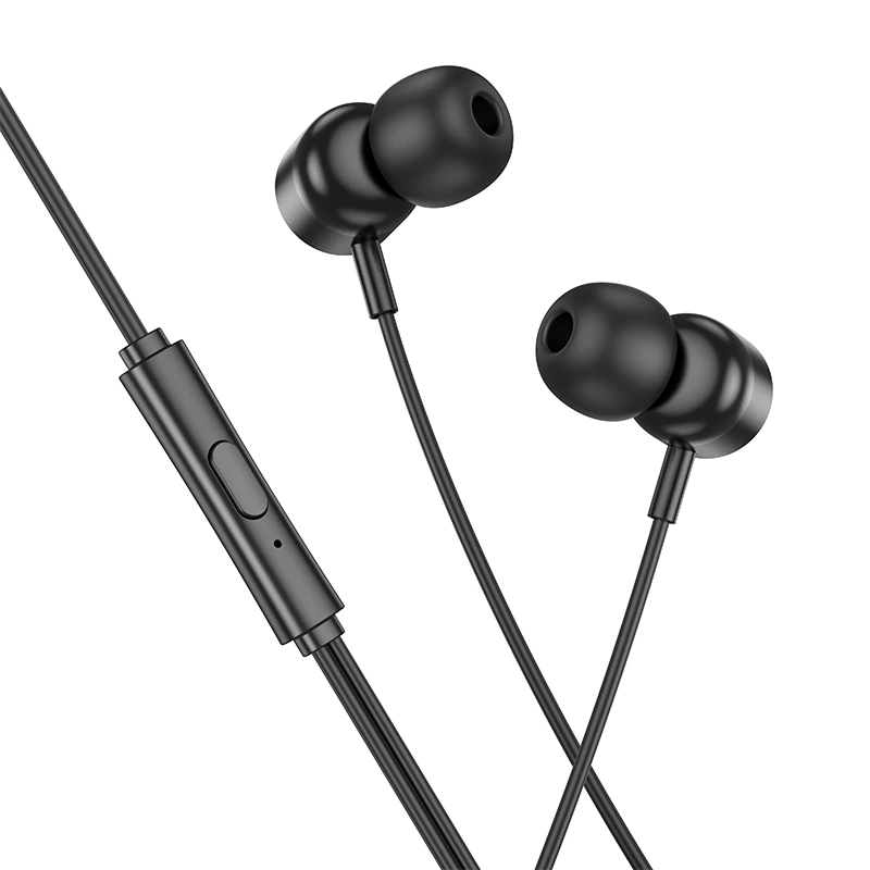 Навушники дротові HOCO M122 Power metal universal digital earphones with microphone (Type-C) Black — фото 3