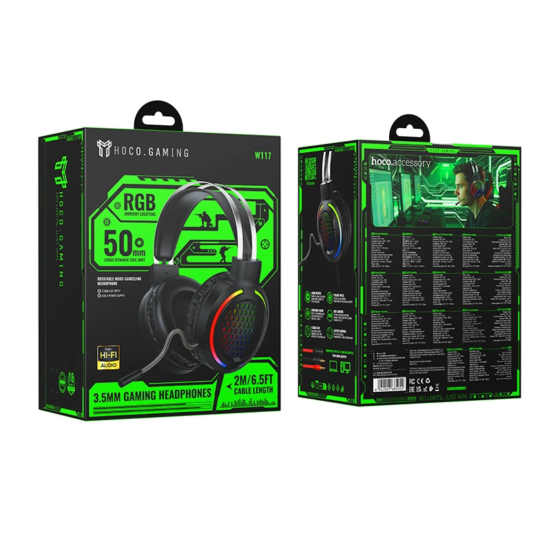 Навушники ігрові HOCO W117 Battle gaming headphones Black