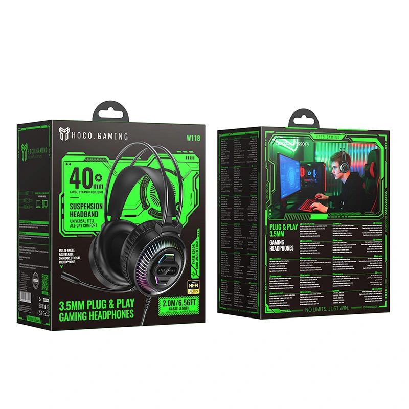 Навушники ігрові HOCO W118 Extreme gaming headphones Black — фото 2